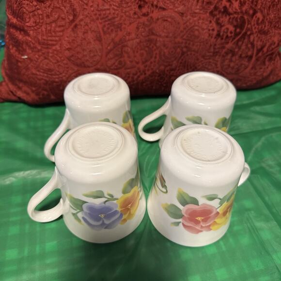 Corning/Corelle Coffee Tea/Cup "Summer Blush" Pansies Flowers - Picture 3 of 4